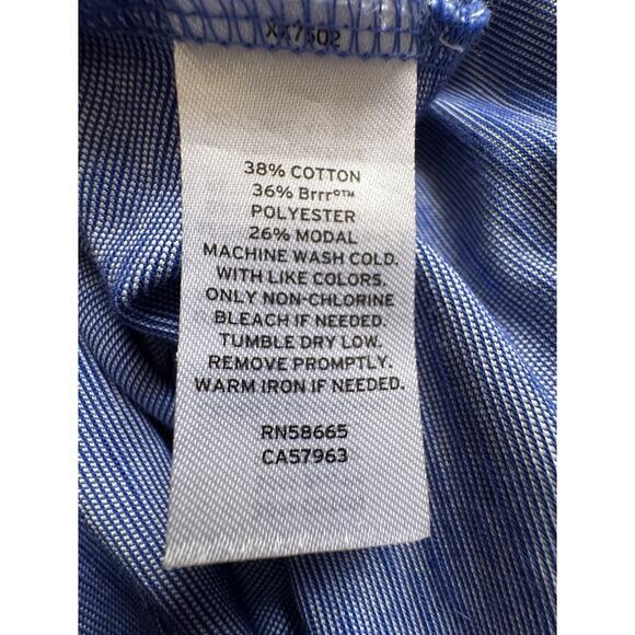 Nordstrom Polo Shirt Mens Large Tech Smart Heathered Blue Short Sleeve V Neck - Picture 4 of 7